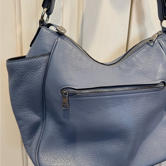 Coach Blue Leather Shoulder Bag with Chain Strap - Picture 4 of 6